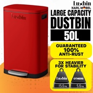 Luxbin™ Dustbin kitchen 50L Tong sampah bertutup besar Rubbish bin large Stainless steel Pedal smart