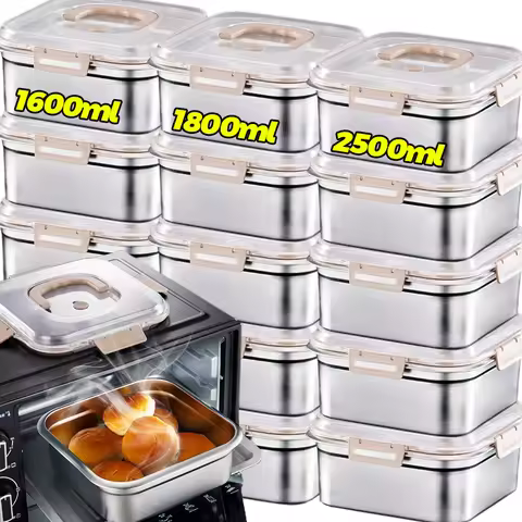 410 Stainless Steel Fresh-keeping Camping Box Sealed Leak-proof Lunch Bento Box Large Capacity Frige