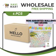MELLO MINI RAINBOW MARSHMALLOWS Candy Toppings 680G (4 PIECES PER BOX) HONLINE