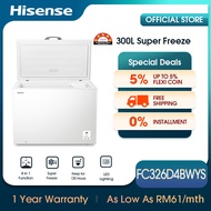 [FREE INSTALL] Hisense (300L) 8-in-1 5 STAR Chest Freezer FC326D4BWYS - with Electronic Control
