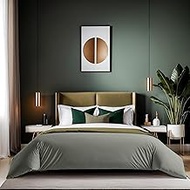 Dark Grey Ranforce Single Quilt Cover (135 x 200 cm) | 100% Cotton, 155 Thread Count, Button Closure