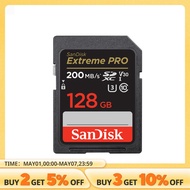 SanDisk SD Card Extreme PRO 32G 64G 128G 256G SDHC SDXC UHS-I C10 100M/s-200MB/s U3 Memory Card Support V30 4K for Camera/DV/SLR