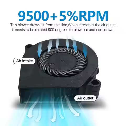 5015 Blower Fan For BambuLab X1 X1C P1P P1S Hotend front coverradial fan Cooling Blower Fan duct Fas
