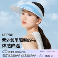 VVC防晒帽女空顶防紫外线全脸遮阳帽太阳帽子运动大帽檐 碧空无际 可调节