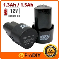 PRODIY Cordless Drill Battery Rechargeable 12V 1.5Ah / 1.3Ah Lithium Li-Ion Battery 500 / 300 Cycles