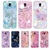 Samsung Galaxy J3 Pro J5 Pro J7 Pro 2017 Soft TPU Silicone Phone Case Cover Diamond Butterfly