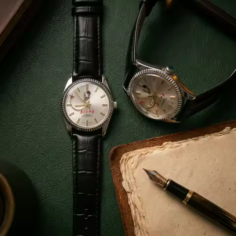 Shanghai Vintage Mechanical Watch for Men 19 Jewels Hand Wind Shockproof Black Leather Strap Busines