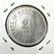 North Borneo Old Coin 2 1/2 Coin Year 1903