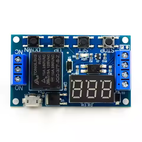 6-30V Relay Module Switch Trigger Time Delay Circuit Timer Cycle Adjustable Trigger OFF / ON Switch 