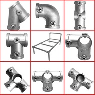 20/25mm Round Pipe Connector Round Pipe Connector Aluminum Alloy Galvanized Steel Pipe Connector 6-p