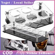 6/12pcs Shot Glass Kit With Acrylic Shooter Rack / 38ml Mini Liquor Glasses For Soju/Cocktails