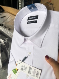 Áo sơ mi Việt Tiến ngắn tay giá mác 490k giảm còn 280k form regular (tiêu chuẩn)