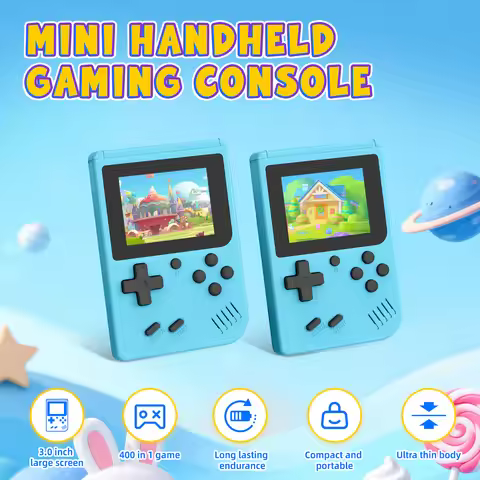 Retro Game Console SUP Game Box 400‑in‑1, Portable 8‑Bit Handheld Game Player, Classic Dendy Mini Ga
