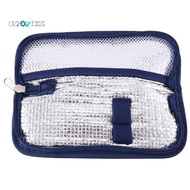 Portable Insulin Cooler Bag Diabetic Insulin Travel Case Cooler Pill Box Aluminum Foil Ice Bag (Navy Blue)