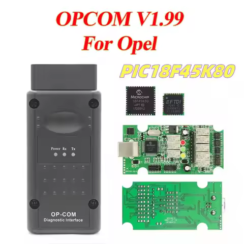 Newest For Opel 2021 OPCOM V1.99 OP-COM 1.99 CAN BUS OBD2 Scanner PIC18F45K80 FT232RQ Firmware Profe