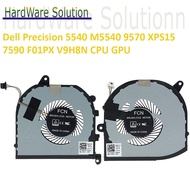 Dell Precision 5540 M5540 9570 XPS15 7590 F01PX V9H8N 008YY9 0TK9J1 Laptop CPU GPU Cooling Fan