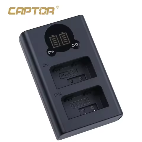FB EN-EL25 LED Battery Dual Slot Charger with USB and Type C Charging Port for Nikon Z30 Z50 MH-32 Z