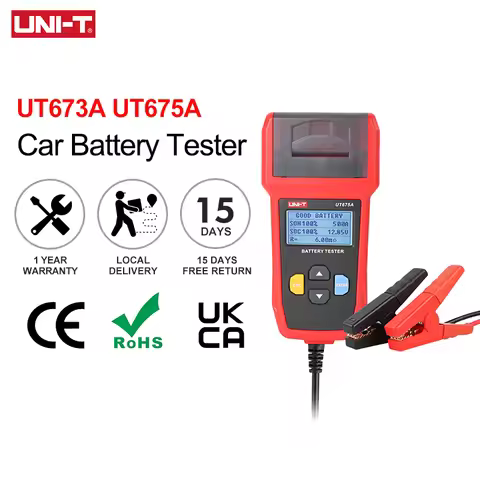 UNI-T Car Battery Tester 12V 24V DC Charger Analyzer UT673A UT675A Capacity Load Tester Cranking Sys