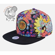 6P Peacock Linen Multi Snapback - Djinns