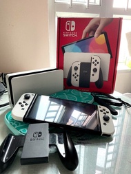 [售] 二手 Nintendo Switch OLED 主機 送正版動森套 白色 台灣正版公司貨