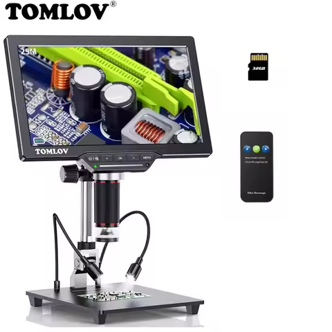 TOMLOV DM202 Max Digital Microscope 1300x, HDMI Microscope Camera 25MP 10" LCD IPS Screen Video Sold