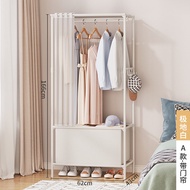 Wardrobe Organizer With Curtain Clothes Cabinet Storage Rack Penganjur Almari Pakaian Dengan Rak Pen