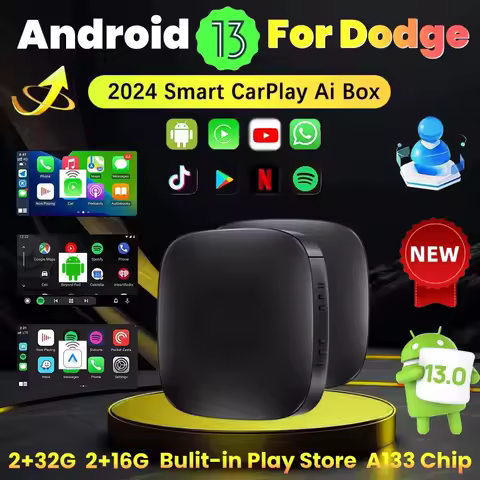 Android 13 Car AI Box Wireless Carplay Adapter Android Auto For Netflix Youtube For Dodge Ram 1500 2