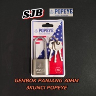 30-40MM LONG PADLOCK 3 KEYS 4 KEYS POPEYE