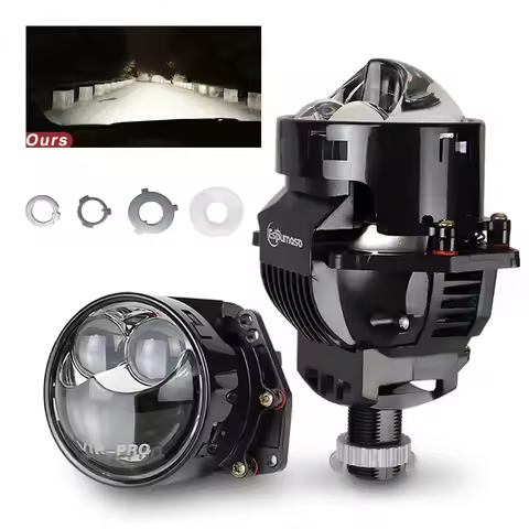 3inch Dual Hyperboloid Bi-LED Projector Lenses 6000K Car Led Light Bulbs Upgrade Retrofit Kits Turbo