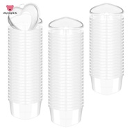 100 Pcs 2.4 Oz Valentine'S Day Heart Shaped Containers Plastic Box with Lids Reusable Small Portion 