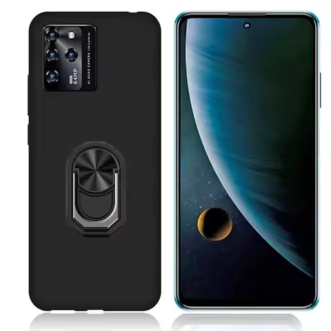 Ring Holder Case For Blade V30 Vita Matte Soft TPU Cover On For ZTE Blade V30 Vita 8030 Axon 30 Z30 