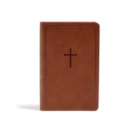 CSB Personal-Size Bible--soft leather-look, brown