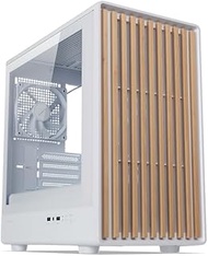 Tecware Timber M TG Case (4 x 12cm fans included, USB 3 x2), Black & White (White)