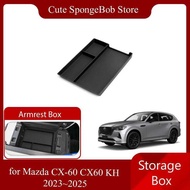 Car Storage Box for Mazda CX-60 CX60 KH 2023~2025 2024 Armrest Cup Holder Central Console Sundries O