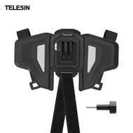 TELESIN GP-HBM-MT2-YH Upgraded Motorcycle Helmet Mount Foldable Angle Adjustable Helmet Chin Bracket Replacement for GoPro Hero 10/9/8 Osmo Action Insta360 Sports Camera Motorcycling Accessory