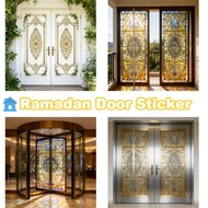 Ramadan Retro Painted Door Sticker Home Bathroom Door Sticker 3D Waterproof Home Decoration Sticker