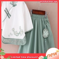 Summer New Chinese Style Tang Costume Han Costume Antique Small Girls and Teen Girls Three-Quarter S