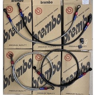 BREMBO BRAKE HOSE STEEL UNIVERSAL 125ZR/ Y15ZR/RS150/NVX UNIVERSAL BRAKE HOSE STEEL 90CM/56CM READY 
