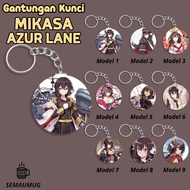GANTUNGAN MIKASA AZUR LANE KEYCHAIN CUTE ANIME ROUND KEYCHAIN GIFT CUSTOM PRINT SEMAUMUG