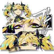 EARLFAMILY 13cm Gyaru Shinomiya Kikoru Fanart Car Sticker Bikini Tattoo Girl Chibi Big Head Decal Ai