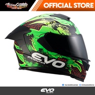 EVO GT PRO ENIGMA MATTE GREEN FULL FACE DUAL VISOR