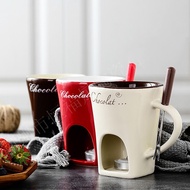 Fondue Mug Set Personal Mini Fondue Pots Chocolate Cheese Ice Cream Fondue Maker Kit Individual Butter Melter Cup Small Warmer