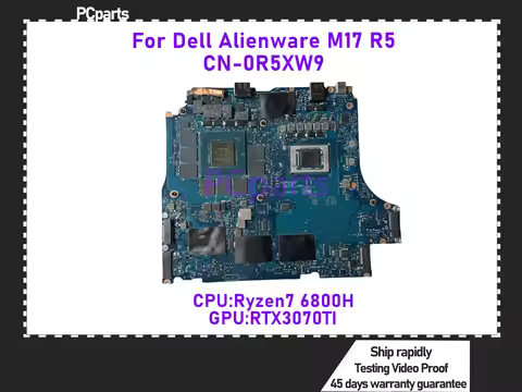 PCparts HDQ53 LA-L761P For Dell Alienware M17 R5 Laptop Motherboard CN-0R5XW9 Ryzen7 6800H RTX3070TI