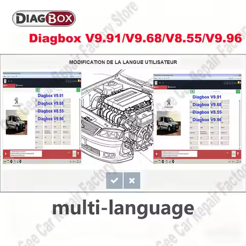Hot Diagbox V8.55/V9.91/V9.68/V9.96 Car Maintenance Tool ⭐All in 1 for European models🚗 9 Languages✅
