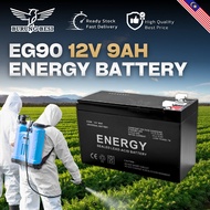 ENERGY EG90 12V 9Ah Battery | Fertilizer Sprayer Battery | Rechargeable Sealed Lead Acid | Mesin Baj