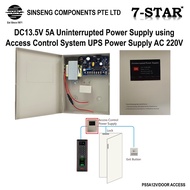 7-STAR* True 5A PSU Door Access Backup UPS Power Supply Unit Box 12V-13.5V/5Amp with Relay (Industri