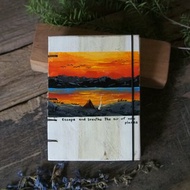 Wooden vintage notebook Acrylic paint . Notebook Handmade Diary 筆記本 journal