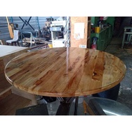 Rubber wood Top meja kopi bulat/ top coffie table kayu solid 16mm tebal gred cc