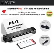 Phomemo P831 Portable A4 Printer Bundle with Case-2-in-1,Support both Thermal Paper and Regular A4 P