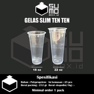 [1 PACK CONTAINS 25 PCS] Slim Ten Ten Glass 18Oz 22Oz Clear PP Plastic/ Cup